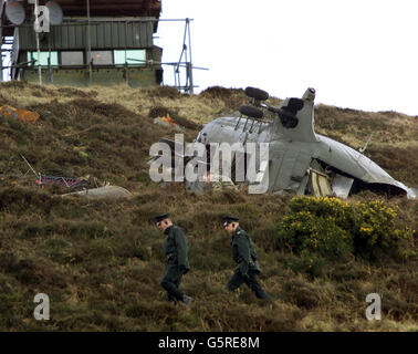 Helicopter crash Stock Photo
