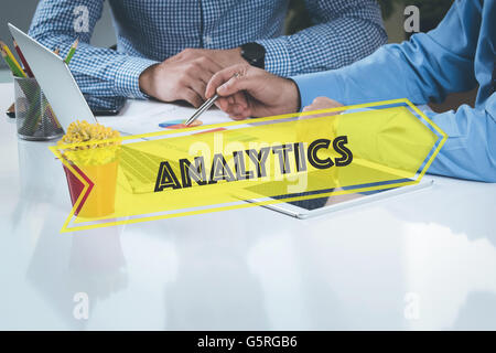 BUSINESS WORKING OFFICE Analytics TEAMWORK BRAINSTORMING CONCEPT Stock Photo