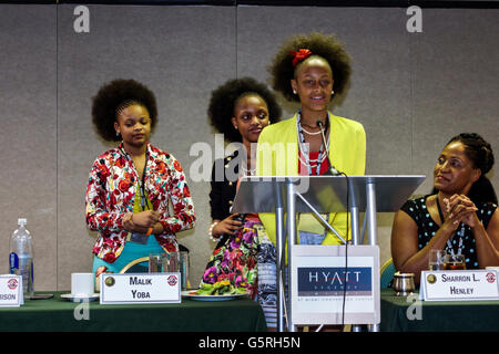 Miami Florida,Hyatt,hotel,lodging,National Preventing Crime in the Black Community Conference,Black teen teens teenager teenagers girl girls,youngster Stock Photo