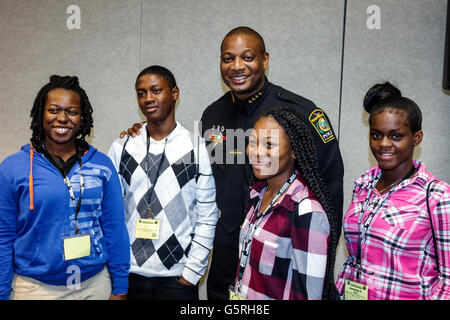 Miami Florida,Hyatt,hotel,lodging,National Preventing Crime in the Black Community Conference,Black student students teen teens teenager teenagers mal Stock Photo