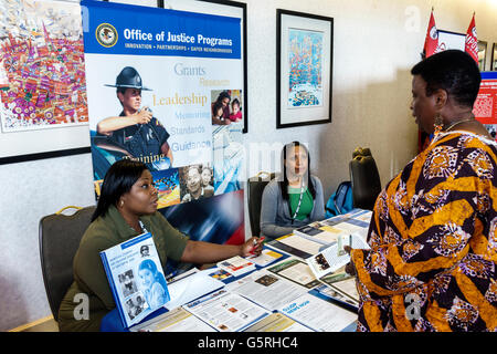 Miami Florida,Hyatt,hotel,lodging,National Preventing Crime in the Black Community Conference,vendors,job fair,Department of Justice recruiter,recruit Stock Photo