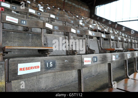 Soccer - npower Football League Two - York City v Aldershot Town - Bootham Crescent. General view of empty seats at Bootham Crescent Stock Photo