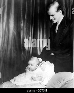 Royalty - Duke of Edinburgh with Prince Charles - Buckingham Palace, London Stock Photo