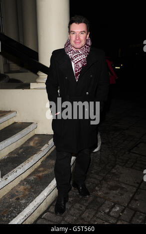 Greg Burns arrives at the opening night of The Rocky Horror Show 40th Anniversary UK Tour at the Wimbledon Theatre in London. Stock Photo