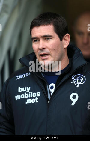 Soccer - npower Football League Championship - Derby County v Nottingham Forest - Pride Park. Derby County manager Nigel Clough Stock Photo