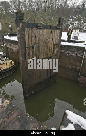 Holt Lock gate replacement Stock Photo