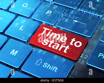 Timeline concept: Time to Start on computer keyboard background Stock Photo