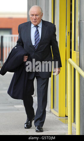 Former TV presenter Stuart Hall, leaves Preston Magistrates Court. Stock Photo