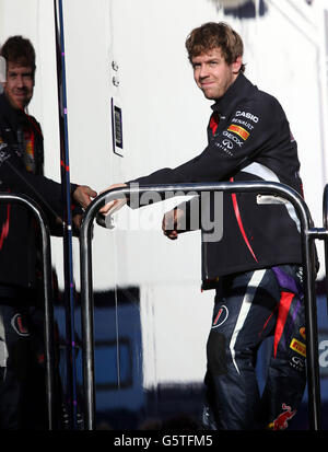 Red Bull driver Sebastian Vettel during testing at Circuito de Jerez, Jerez, Spain. Stock Photo