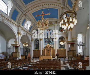 St Mary le Bow, church in the City of London, by Christopher Wren, 1670s. nave rebuilt after the Blitz 1956-64 by Laurence King Stock Photo