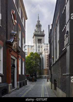 St Michael Paternoster Royal, church in the City of London, by Christopher Wren and Nicholas Hawksmoor: exterior Stock Photo