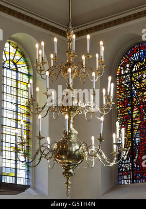 St Michael Paternoster Royal, church in the City of London; the chandelier Stock Photo