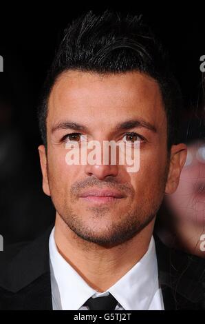 Peter Andre arriving for the 2013 National Television Awards at the O2 Arena, London. Stock Photo