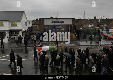 Dolours Price funeral Stock Photo