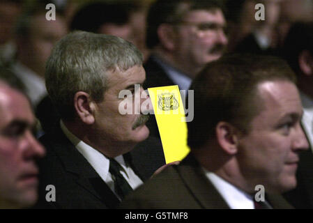 Police strike conference Stock Photo