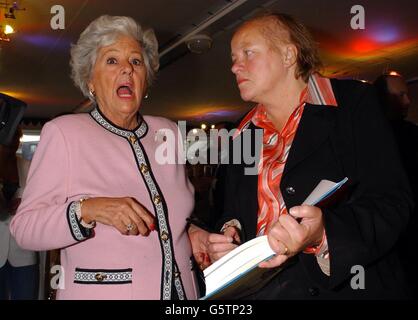Former Speaker of the House of Commons Betty Boothroyd (left) and former Labour MP and Cabinet Minister, Dr Mo Mowlam during the launch party of Mo Mowlam's autobiography Momentum: The Struggle For Peace, Politics and the People. * at Westminster Boating Base in London. Stock Photo