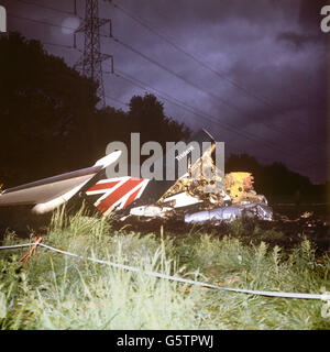 Trident Air Crash - Wreckage in Staines Stock Photo