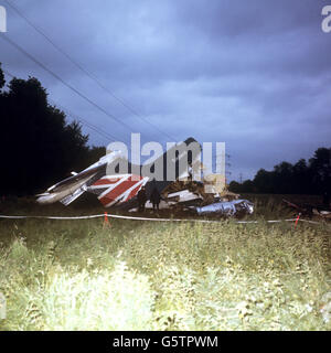 Trident Air Crash - Wreckage in Staines Stock Photo