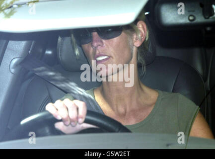 Swedish TV presenter Ulrika Jonsson leaving her home in Cookham Dean, Berkshire, the day after England soccer manager Sven Goran Eriksson, with whom she has been linked, said that he would not discuss his private life. Stock Photo