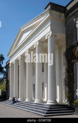 Portico front of Trelissick house near Falmouth Cornwall UK Stock Photo