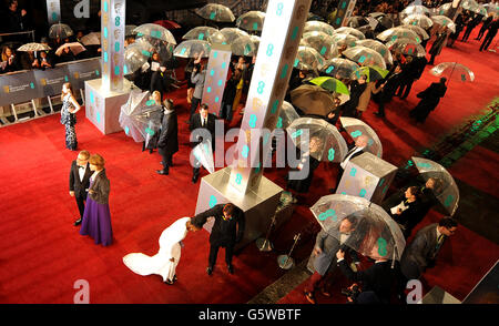 Christoph Waltz and wife Judith Holste arriving for the 2013 British Academy Film Awards at the Royal Opera House, Bow Street, London. Stock Photo