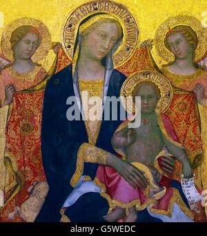 Madonna and Child with Two Angels - by Giovanni Dal Ponte Stock Photo ...