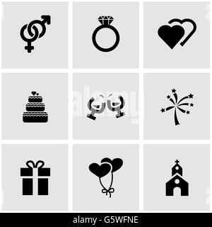 Vector black wedding icons set Stock Vector Image & Art - Alamy