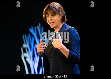 Sarah Harper, Director of the Oxford Institute of Population Ageing  The Hay Festival of Literature and the Arts, Hay on Wye, Powys, Wales UK, Sunday June 05 2016 Stock Photo