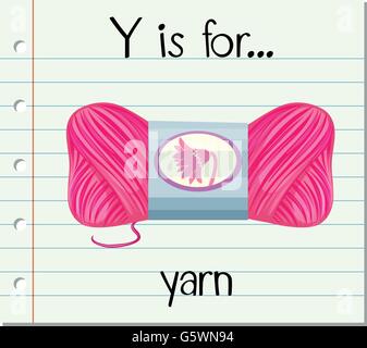 Flashcard letter y is for yarn illustration Stock Vector