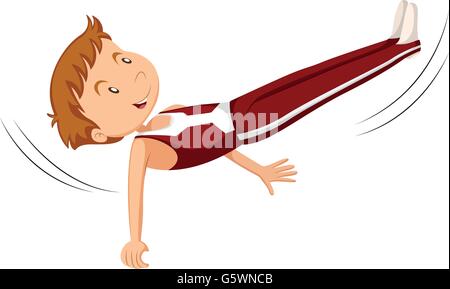 Man athlete doing gymnastics illustration Stock Vector