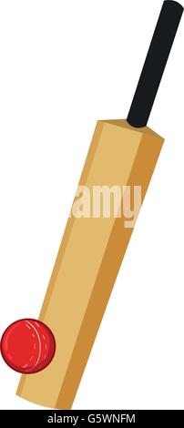 Cricket equipment  with bat and ball illustration Stock Vector