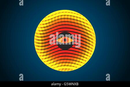 Abstract orange spherical colored form, isolated on white Stock Vector