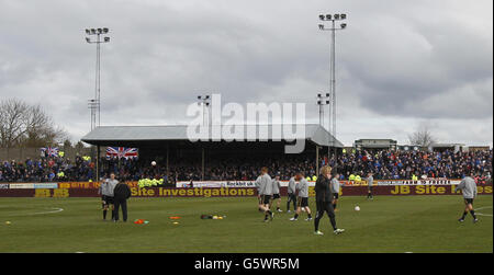 Soccer - IRN-BRU Scottish Third Division - Berwick Rangers v Rangers - Shielfield Park. General view of Shielfield Park home to Berwick Rangers during the IRN-BRU Scottish Third Division match at Shielfield Park, Berwick. Stock Photo