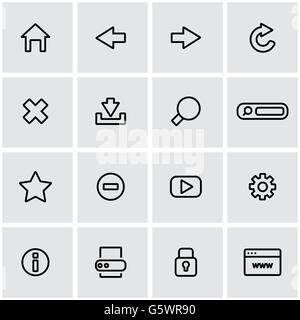 Vector line browser icon set Stock Vector