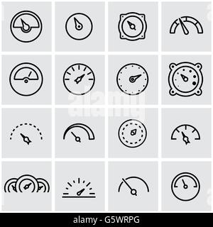 Vector line meter icon set Stock Vector