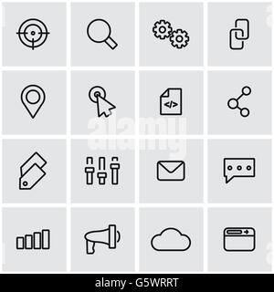 Vector line seo icon set Stock Vector