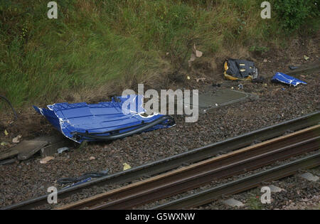 Lawford Train crash Stock Photo