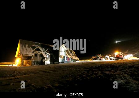 The Lecht ski centre near Tomintoul, Aberdeenshire where a ski lift accident happened this afternoon. Stock Photo