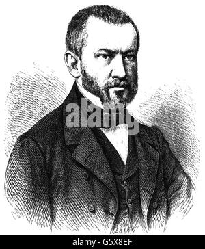 Eulenburg, Friedrich Albrecht Graf zu, 29.6.1815 - 2.6.1881, Prussian politician, Minister of the Interior of Prussia 8.12.1862 - 30.3.1878, portrait, wood engraving after drawing by Fritz Kriehuber, 19th century, Artist's Copyright has not to be cleared Stock Photo