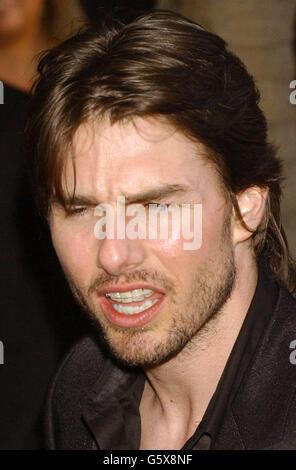 US actor Tom Cruise arrives for the premiere of his latest film 'Minority Report' at the Ziegfield theatre in New York City. Stock Photo