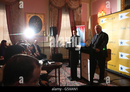 Australian billionaire Clive Palmer during a press conference outlining his plans to build a replica of the Titanic, at The Ritz hotel in central London. PRESS ASSOCIATION Photo. Picture date: Saturday March 2, 2013. Photo credit should read: Yui Mok/PA Wire Stock Photo