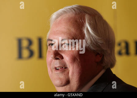 Australian billionaire Clive Palmer during a press conference outlining his plans to build a replica of the Titanic, at The Ritz hotel in central London. Stock Photo