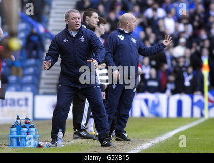 Soccer - Irn-Bru Scottish Third Division - Rangers v East Stirling - Ibrox. Rangers manager Ally McCoist urges on his players during the IRN-BRU Scottish Third Division at Ibrox, Glasgow. Stock Photo