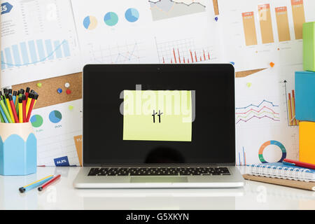 ACCESS sticky note pasted on the laptop screen Stock Photo