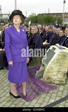 Falklands ceremony Thatcher Stock Photo