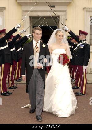 The Earl of Ulster, Alexander Windsor, 27, son of the Duke and Duchess of Gloucester marries hospital doctor Claire Booth, 24, now the Countess of Ulster, at the Queen's Chapel, St James's Palace, London. Stock Photo