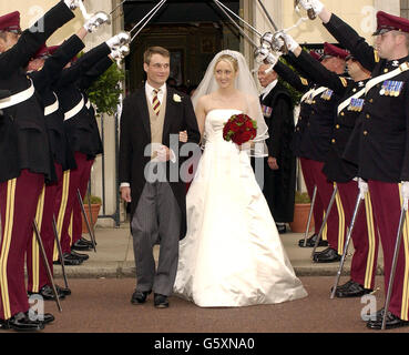 The Earl of Ulster, Alexander Windsor, 27, son of the Duke and Duchess of Gloucester marries hospital doctor Claire Booth, 24, now the Countess of Ulster, at the Queen's Chapel, St James's Palace, London. Stock Photo