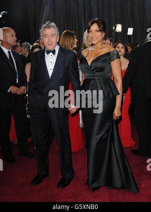 Robert De Niro and Grace Hightower arriving for the 85th Academy Awards at the Dolby Theatre, Los Angeles. Stock Photo