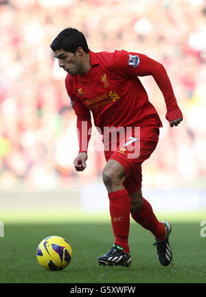 Soccer - Barclays Premier League - Liverpool v Swansea City - Anfield. Luis Suarez, Liverpool Stock Photo