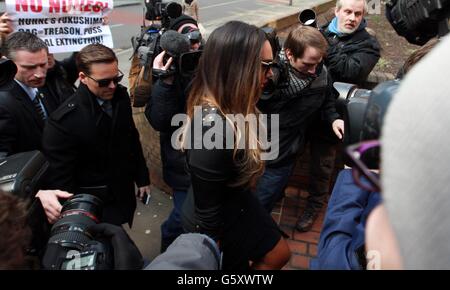 Tamara Ecclestone arrives at Southwark Crown Court for the trial of two men who are accused of blackmailing her. Stock Photo